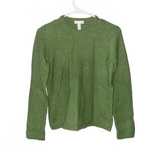 Vintage Green Wool Knit Sweater Charter Club Womens S Rabbit Hair Soft Classic F